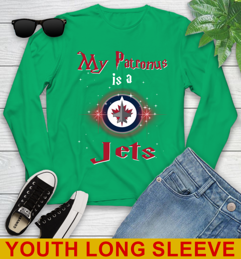 NHL Hockey Harry Potter My Patronus Is A Winnipeg Jets Youth Long Sleeve 8 NHL Hockey Harry Potter My Patronus Is A Winnipeg Jets Youth Long Sleeve - Image 8