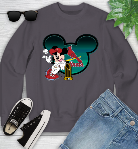 MLB St.Louis Cardinals The Commissioner's Trophy Mickey Mouse Disney Youth Sweatshirt 6