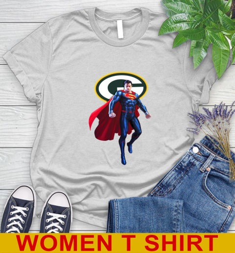NFL Superman DC Sports Football Green Bay Packers Women's T-Shirt