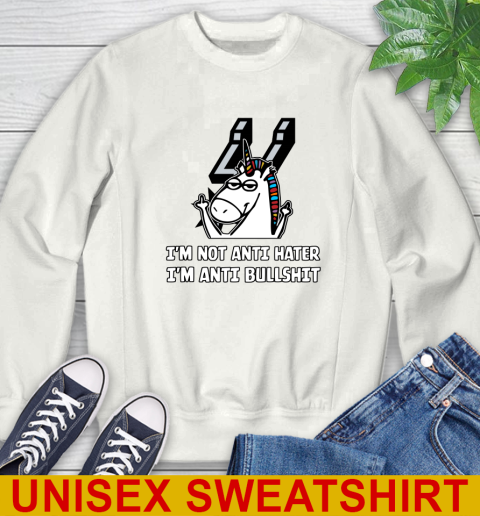 San Antonio Spurs NBA Basketball Unicorn I'm Not Anti Hater I'm Anti Bullshit Sweatshirt