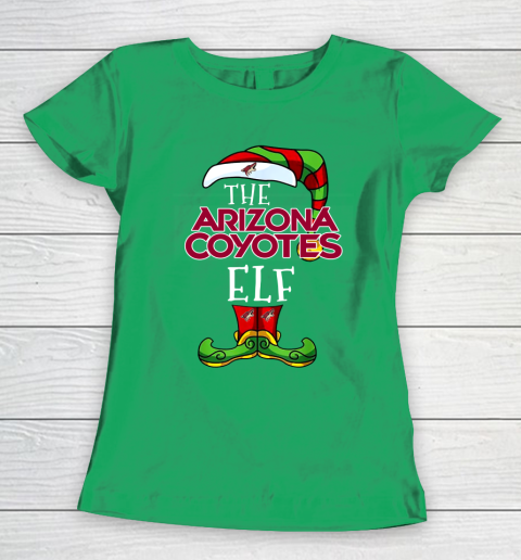 Arizona Coyotes Christmas ELF Funny NHL Women's T-Shirt 5