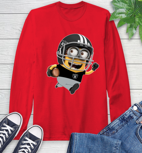 NFL Oakland Raiders Minions Disney Football Sports Long Sleeve T-Shirt 10