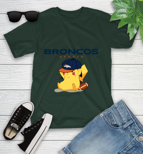 NFL Pikachu Football Sports Denver Broncos Youth T-Shirt 5