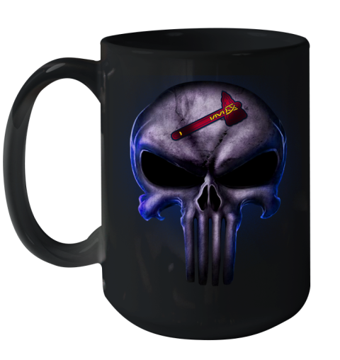 Atlanta Braves MLB Baseball Punisher Skull Sports Ceramic Mug 15oz