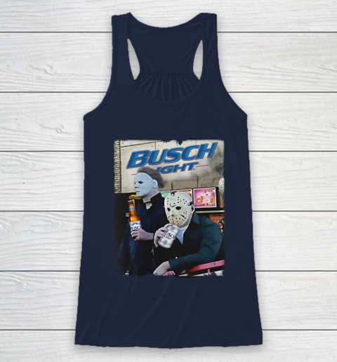 Michael Myers And Jason Voorhees Busch Light Halloween Racerback Tank 8