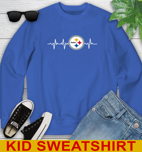 Pittsburgh Steelers NFL Football Heart Beat Shirt Youth Sweatshirt 6