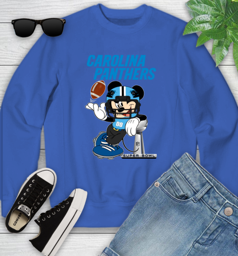 NFL Carolina Panthers Mickey Mouse Disney Super Bowl Football T Shirt Youth Sweatshirt 8