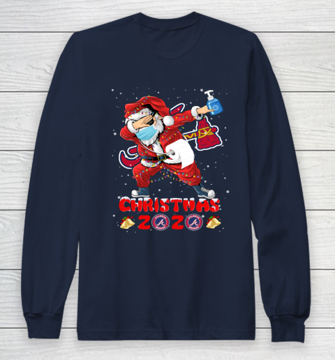 Atlanta Braves Funny Santa Claus Dabbing Christmas 2020 MLB Long Sleeve T-Shirt 2
