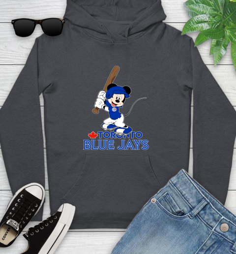 MLB Baseball Toronto Blue Jays Cheerful Mickey Mouse Shirt Youth Hoodie - Image 9