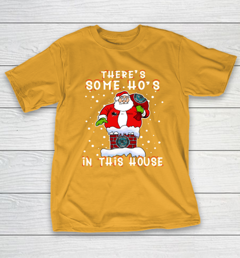 San Jose Sharks Christmas There Is Some Hos In This House Santa Stuck In The Chimney NHL T-Shirt 2