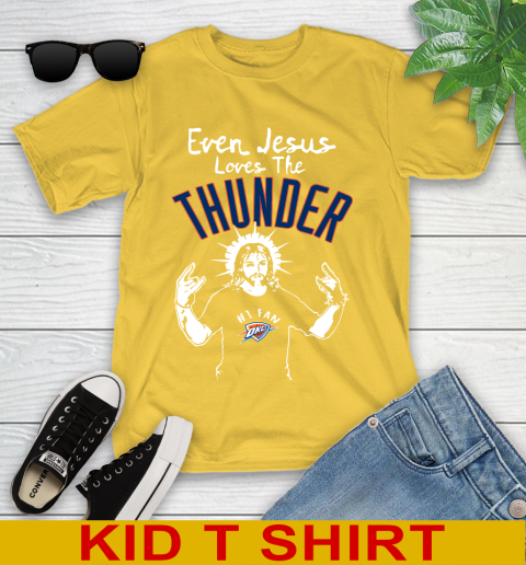 Oklahoma City Thunder NBA Basketball Even Jesus Loves The Thunder Shirt Youth T-Shirt 9
