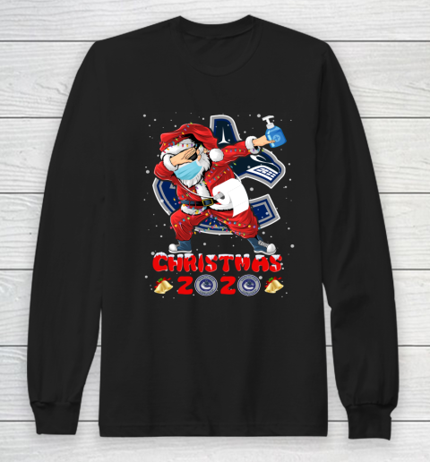 Vancouver Canucks Funny Santa Claus Dabbing Christmas 2020 NHL Long Sleeve T-Shirt
