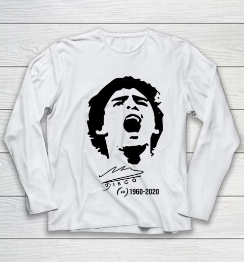 Maradona Signature 1960  2020 Rest In Peace Youth Long Sleeve