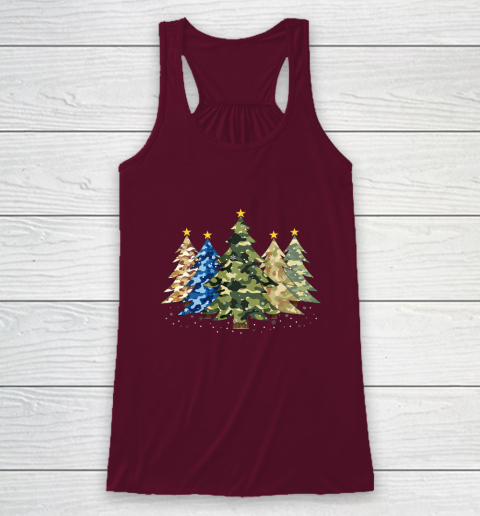 Camo Print Christmas Trees with Camouflage Print Xmas Racerback Tank 2