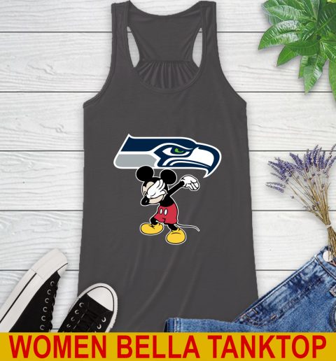 Seattle Seahawks NFL Football Dabbing Mickey Disney Sports Racerback Tank 12