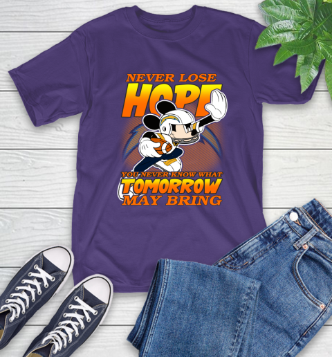 Los Angeles Chargers NFL Football Mickey Disney Never Lose Hope T-Shirt 5