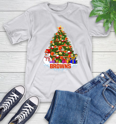 Cleveland Browns Merry Christmas NFL Football Sports T-Shirt 12