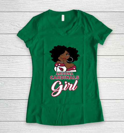 Arizona Cardinals Girl NFL Women's V-Neck T-Shirt 5
