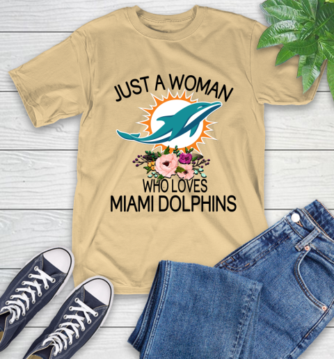 NFL Just A Woman Who Loves Miami Dolphins Football Sports T-Shirt 6