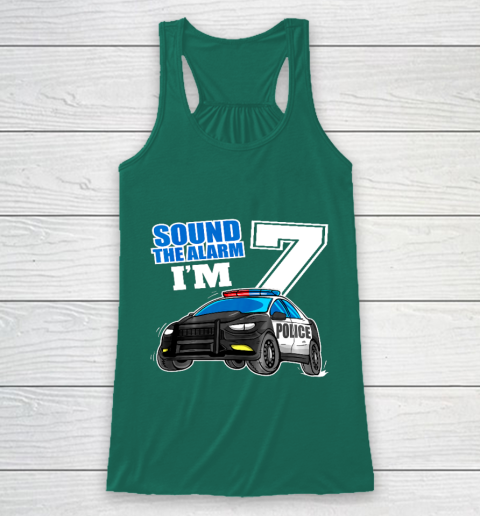 Kids Police Car 7th Birthday Shirt Boy 7 Cop Policeman Officer 7 Year Old Racerback Tank 5