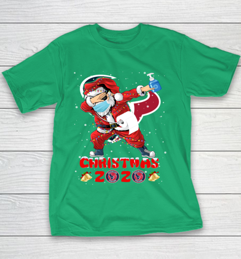 Houston Texans Funny Santa Claus Dabbing Christmas 2020 NFL Youth T-Shirt 3
