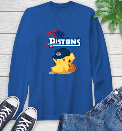 NBA Pikachu Basketball Sports Detroit Pistons Long Sleeve T-Shirt 9