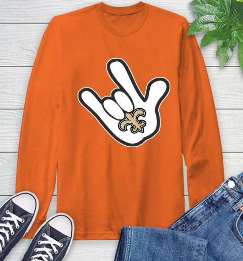 New Orleans Saints NFL Football Mickey Rock Hand Disney Long Sleeve T-Shirt 5