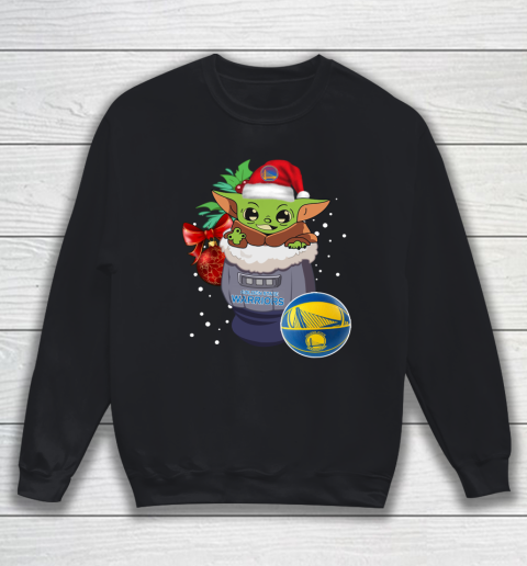 Golden State Warriors Christmas Baby Yoda Star Wars Funny Happy NBA Sweatshirt