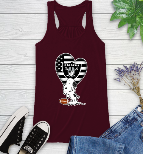Oakland Raiders NFL Football The Peanuts Movie Adorable Snoopy Racerback Tank 3