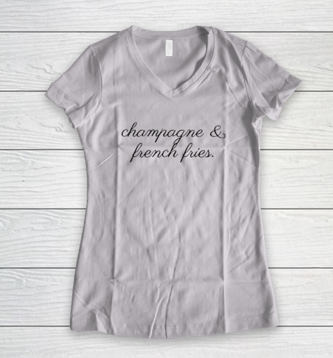 Champagne And French Fries Women's V-Neck T-Shirt