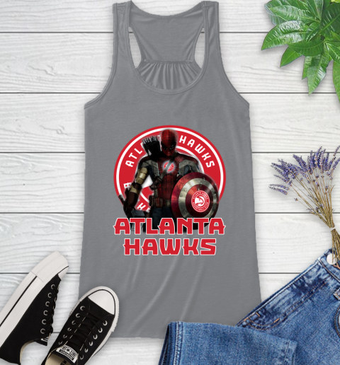 Atlanta Hawks NBA Basketball Captain America Thor Spider Man Hawkeye Avengers Racerback Tank 5