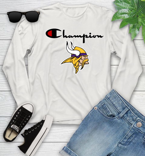 NFL Football Minnesota Vikings Champion Shirt Youth Long Sleeve 10