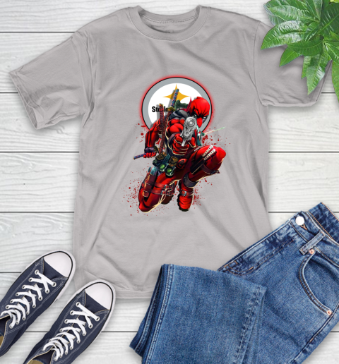 NFL Deadpool Marvel Comics Sports Football Pittsburgh Steelers T-Shirt 12