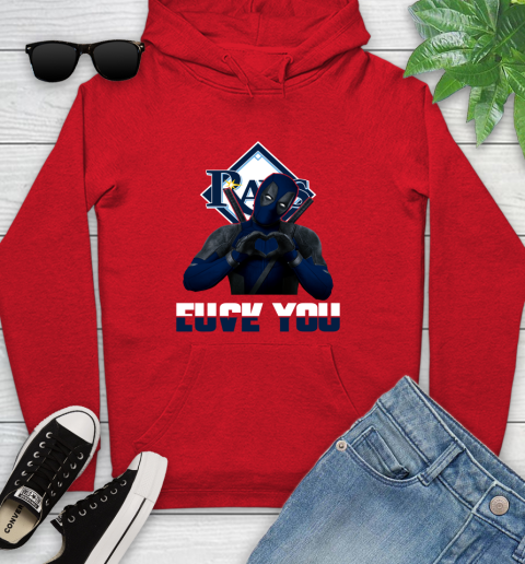 MLB Tampa Bay Rays Deadpool Love You Fuck You Baseball Sports Youth Hoodie 12