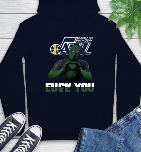NBA Utah Jazz Deadpool Love You Fuck You Basketball Sports Hoodie 3