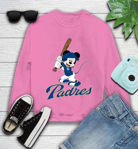MLB Baseball San Diego Padres Cheerful Mickey Mouse Shirt Youth Sweatshirt 6