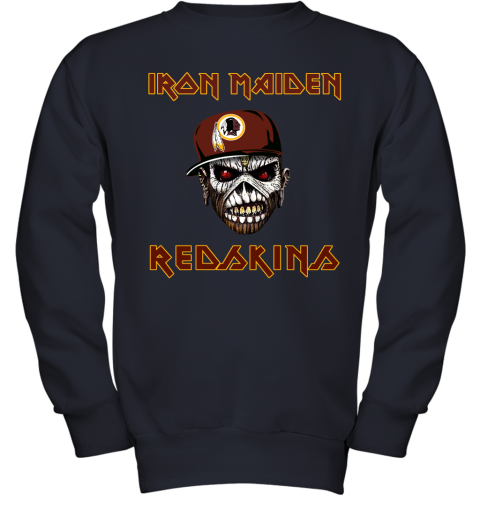 NFL Washington Redskins Iron Maiden Rock Band Music Football Sports V4uW8QCztFz youth sweatshirt 47 95 151514 front navy
