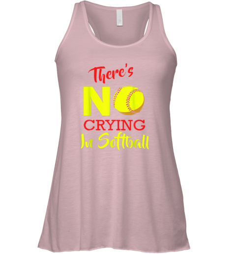 mfqj there39 s no crying in softball baseball coach player lover flowy tank 32 front soft pink