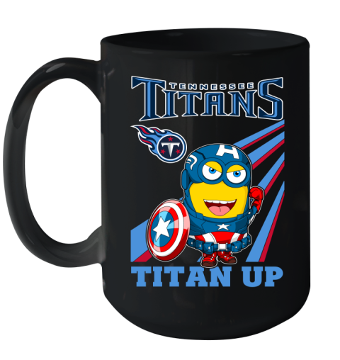NFL Football Tennessee Titans Captain America Marvel Avengers Minion Titan Up Shirt Ceramic Mug 15oz