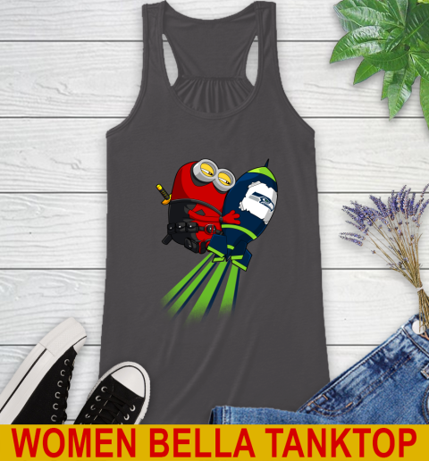 NFL Football Seattle Seahawks Deadpool Minion Marvel Shirt Racerback Tank 10