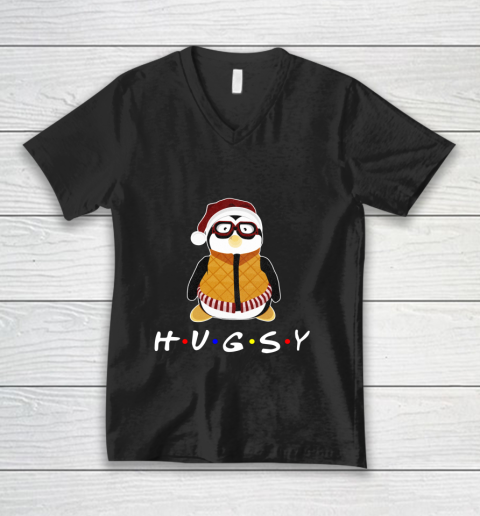 Funny Tee Hugsy Penguin For Friends Christmas Unagi Lobster V-Neck T-Shirt