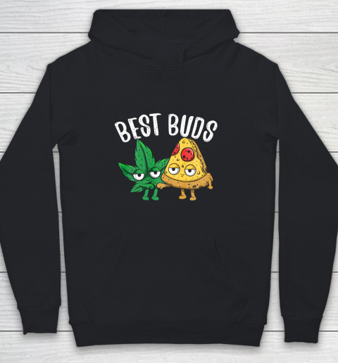 Best Buds Pizza Marijuana Leaf Weed Funny Youth Hoodie