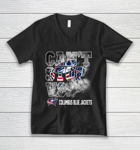 NHL Columbus Blue Jackets Hockey Can't Stop Vs V-Neck T-Shirt