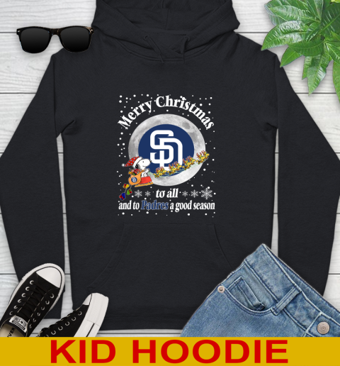San Diego Padres Merry Christmas To All And To Padres A Good Season MLB Baseball Sports Youth Hoodie