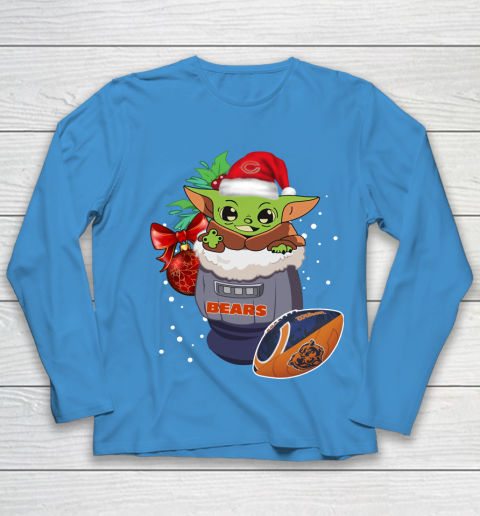 Chicago Bears Christmas Baby Yoda Star Wars Funny Happy NFL Youth Long Sleeve 7