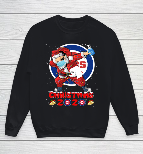 Chicago Cubs Funny Santa Claus Dabbing Christmas 2020 MLB Youth Sweatshirt