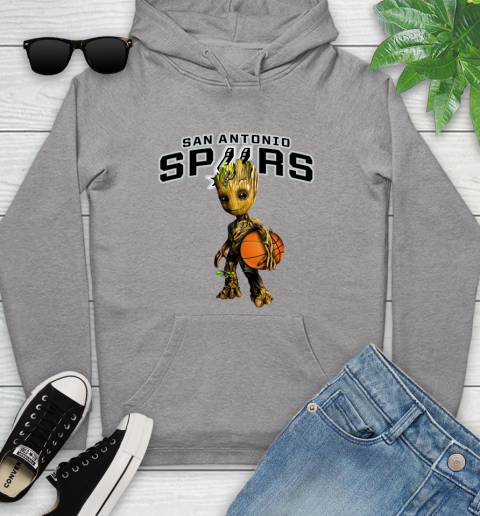 San Antonio Spurs NBA Basketball Groot Marvel Guardians Of The Galaxy Youth Hoodie 6