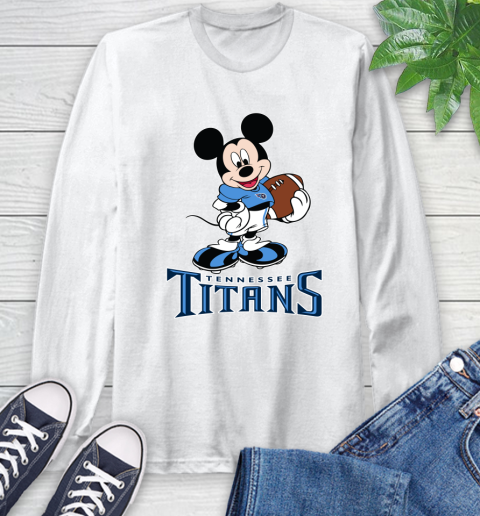 NFL Football Tennessee Titans Cheerful Mickey Mouse Shirt Long Sleeve T-Shirt 2