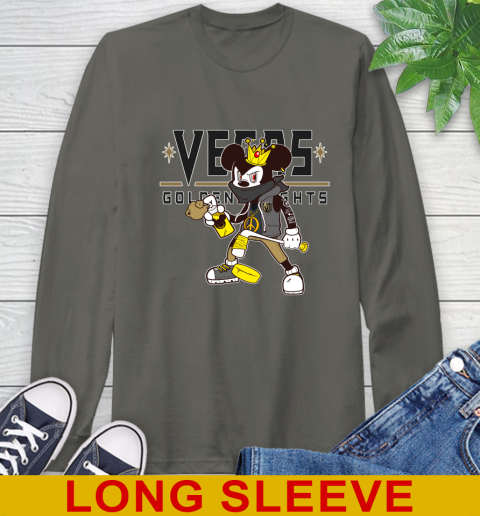 Vegas Golden Knights NHL Hockey Mickey Peace Sign Sports Long Sleeve T-Shirt - Image 9