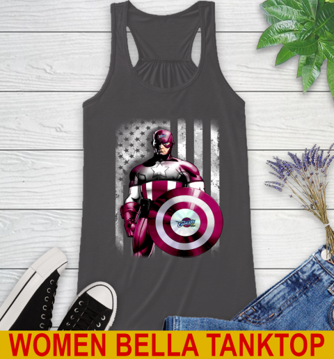 Cleveland Cavaliers NBA Basketball Captain America Marvel Avengers American Flag Shirt Racerback Tank 10